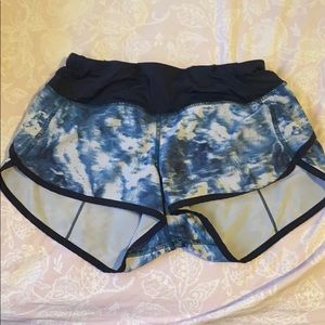 Blue and white lululemon shorts